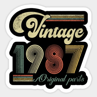 Retro Vintage 1987 37th Birthday Gift Men Women 37 Years Old Sticker